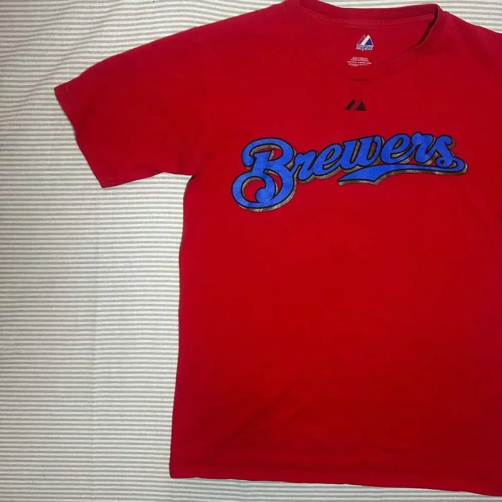 Majestic Milwaukee Brewers Polish #2 Red T-Shirt